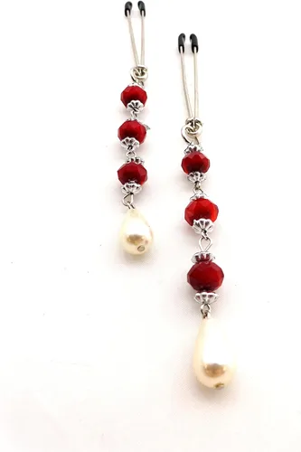 Miniatura 3 de Pinza de abrazadera para pezón Cuentas negras Pearl Drop