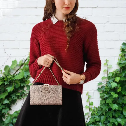 Miniatura 5 de jessie Bolsos de mano para mujer, bolsa de noche de cristal brillante, bolso de graduación, bolsa de fiesta de boda