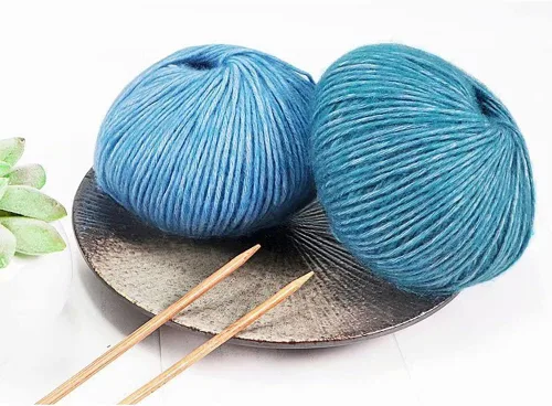Miniatura 8 de Madejas de hilo de punto, hilo de algodón para manualidades, hilo de ganchillo de 1.76 onzas, madejas suaves y medianas gruesas, bufanda, Morado