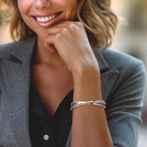 Miniatura 2 de Ross-Simons Pulsera rodante de plata esterlina italiana