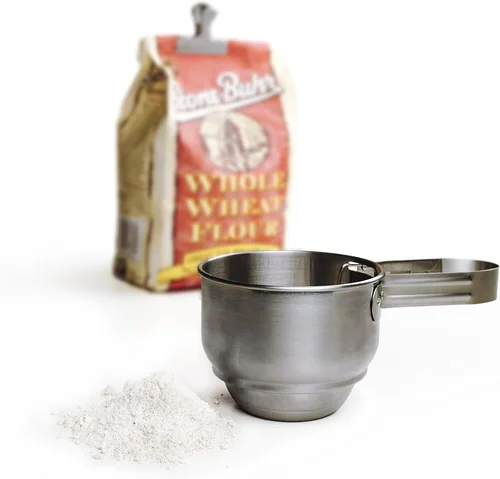 Miniatura 6 de RSVP International Endurance® - Tamiz vintage de acero inoxidable con una sola mano, 1 taza, para tartas superiores, tamizar harina, adobo