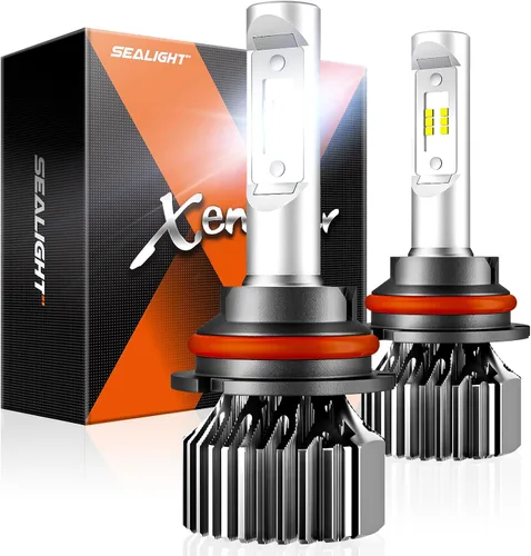 SEALIGHT Bombillas LED antiniebla 9007/HB5, 8 bombillas de uso todoterreno PowerSports, luz de conducción 9007, 6000 K blanco, Plug-N-Play, paquete