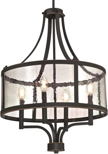 Miniatura 2 de Westinghouse 6368400 Belle View - Lámpara de araña de cristal transparente con cuatro luces para interiores, acabado de bronce aceitado con reflejos
