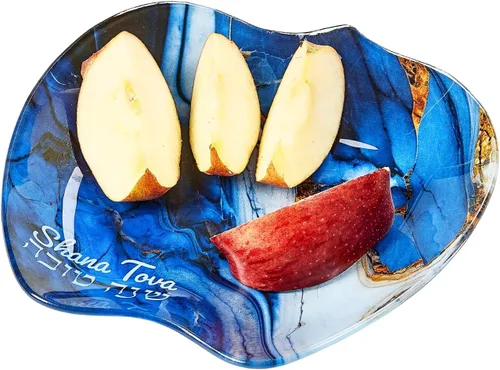 Miniatura 7 de Rite Lite Rosh - Plato de manzana y miel – Regalos de fiesta de Año Nuevo judío, Shana Tova Judaica, decoración del hogar, anfitriona, cocina