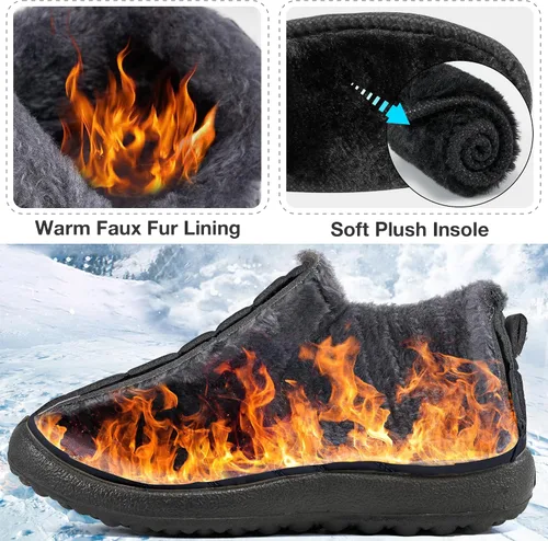 Miniatura 3 de Botas de nieve de invierno para mujer, impermeables, con forro de piel, cómodas, botas de exterior cálidas, antideslizantes, para invierno