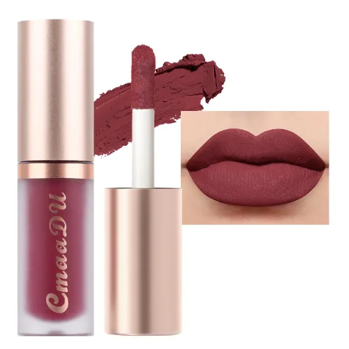 Miniatura 48 de evpct Juego de delineador de labios y lápiz labial metálico rosa claro, para mujeres, de larga duración, impermeable, 24 unidades, color rosa claro