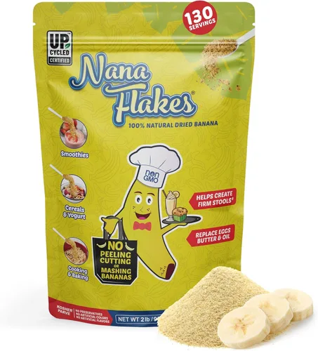 Miniatura 10 de Nutritional Designs Nana Flakes - Polvo de plátano 100% natural, soporte digestivo, fuente de potasio y fibra, sustituto de huevos, mantequilla
