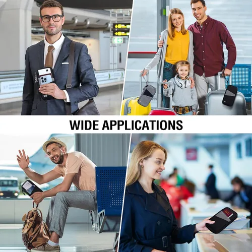 Miniatura 9 de BKNOOU Soporte para pasaporte familiar con bloqueo Rfid, organizador de documentos de viaje, soporte impermeable para pasaporte de viaje, soporte