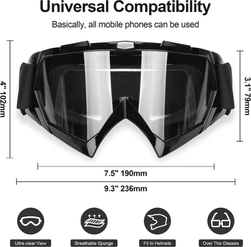 Miniatura 6 de JAGASOL DOT - Casco de motocross todoterreno para motocross, gafas JAGASOL Dirt Dike, gafas de esquí