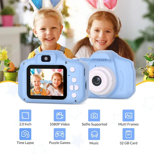 Miniatura 2 de Mafiti Cámara para Niños, Cámara Digital Mini Selfie de 26MP HD para Niños, Cámara para Niños Pequeños de Vídeo 1080P, Juguete al Aire Libre