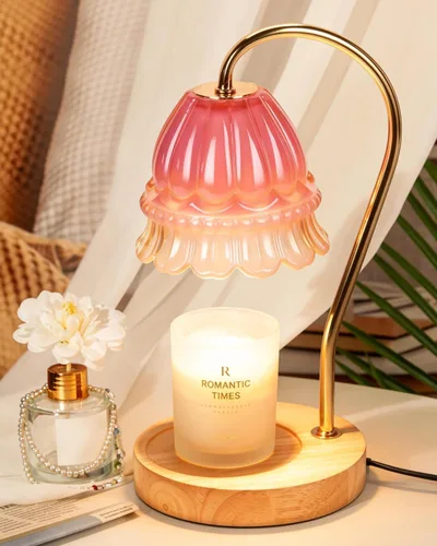 Miniatura 15 de Funistree Paquete de 2 lámparas calentadoras de velas de flores, lámpara de vela con temporizador, regalos de cumpleaños de Navidad para mujeres