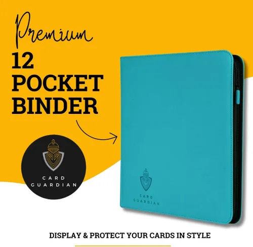Miniatura 2 de Card Guardian - Carpeta premium de 12 bolsillos con zíper para 480 tarjetas, juegos de cartas coleccionables TCG (Azul verdoso)