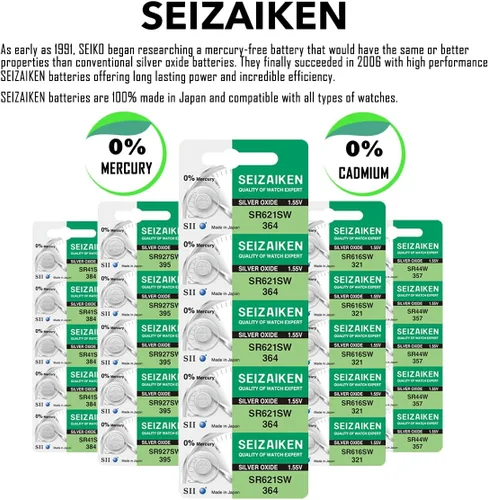 Miniatura 4 de 321 SR616SW - 10 pilas para reloj de óxido de plata sin mercurio, 1,55 V, fabricadas en Japón por Seiko