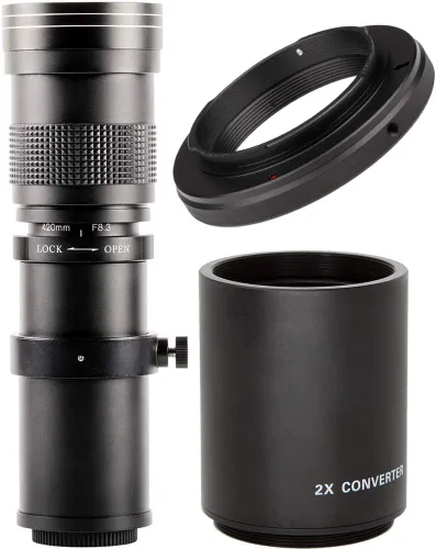 Ultimaxx 16.535-31.496 in (840-1600) f/8.3-16 lente de zoom teleobjetivo HD para Nikon D3300, D3400, D3500, D5000, D5200, D5300, D5600, D7200,