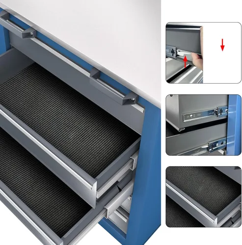 Miniatura 7 de LARBANKE Cofre de herramientas rodante con mesa de acero inoxidable, caja de herramientas de 5 cajones y caja de herramientas de 8 cajones
