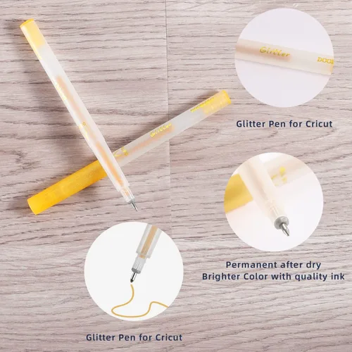 Miniatura 3 de DOOHALO Bolígrafo de gel dorado con purpurina compatible con Cricut Maker 3/Maker/Explore 3/Air 2/Air Gel Gollter marcadores variados para dibujar 7