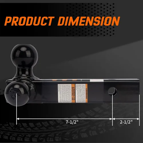 Miniatura 4 de METOWARE - Enganche de remolque de tres bolas con cerradura de enganche de 5/8 pulgadas, 1-7/8 pulgadas, enganche de tres bolas de 2 pulgadas