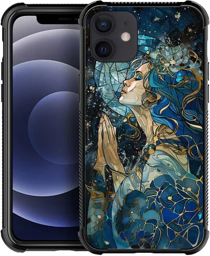 Miniatura 20 de ZHEGAILIAN Funda compatible con iPhone 11, fundas de cristal de color caballo de baile, parte trasera de vidrio templado+funda protectora