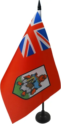 Miniatura 18 de Bandera de mesa de Anguila de 4 x 6 pulgadas, bandera de escritorio británica de Anguila, 5.9 x 3.9 in, palo y base de plástico negro AZ FLAG