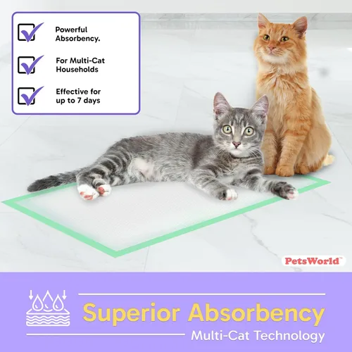 Miniatura 4 de PetsWorld Recambios de almohadillas para gatos de ajuste universal para caja de arena, aroma fresco, ultraabsorbente, control de olores, paquete