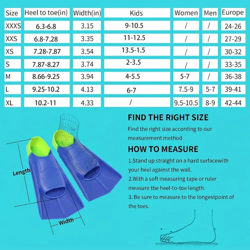 Miniatura 4 de Aletas de Natación para Niños, Aletas Cortas Cómodas para Natación de Vueltas y Entrenamiento para Niños, Niñas, Niños, Principiantes Azul y lima