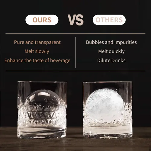 Miniatura 7 de Fabricador de Bolas de Hielo Transparente para Whisky: Bandeja de Cubitos de Hielo Circular FDDBI Hace Esfera de Hielo de 2 Pulgadas - Fabricador