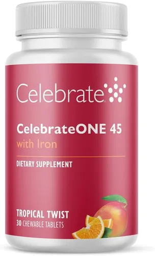Celebrate Vitamins CelebrateONE 45 Masticables, 45mg Hierro - Multivitamínico Bariátrico Una Vez al Día, Vitaminas y Minerales Esenciales -