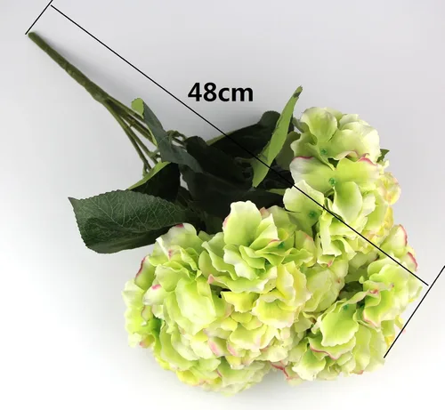 Miniatura 6 de Hortensia artificial Flor de seda 5 cabezas grandes ramo decoración del hogar