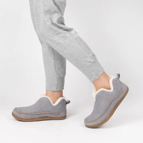 Miniatura 6 de Wishcotton Pantuflas de mocasín para mujer, para invierno, para interiores y exteriores, con espuma viscoelástica