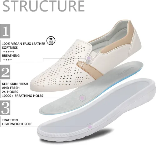 Miniatura 5 de Mocasines casuales para mujer, lindos mocasines cómodos para caminar, mocasines de conducción, mocasines de moda con punta cerrada, zapatos náuticos