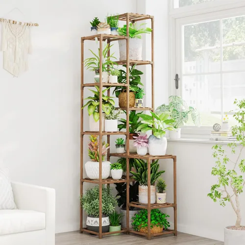 Miniatura 12 de Bamworld Soporte para Plantas con Luz de Cultivo para Plantas de Interior Rincón de Crecimiento Estante para Plantas con Luces de Cultivo