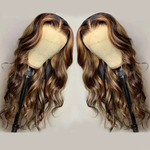 Miniatura 3 de Peluca de cabello humano con encaje frontal transparente HD de 13 x 6 pulgadas, peluca de cabello humano degradado con abuelitos, pelucas de encaje