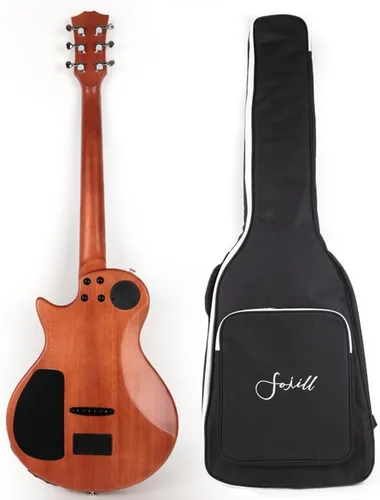 Miniatura 2 de Fojill Guitarra Acústica Eléctrica Híbrida de Cuerdas de Acero con Efectos Incorporados Reverb Delay Práctica Portátil de Viaje Silenciosa Cuerpo