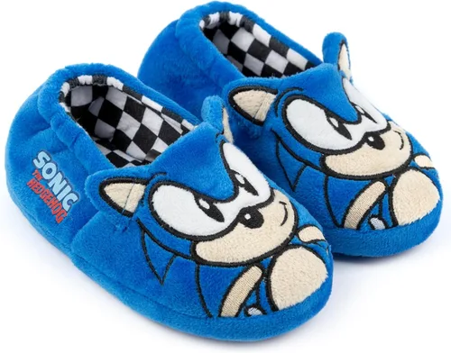 Miniatura 4 de Sonic the Hedgehog Pantuflas de felpa bordada con cara 3D para niños, Azul