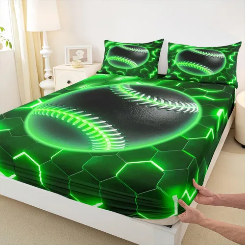 Miniatura 31 de Erosebridal Graffiti Rugby Ball Sheets for Boys Girls Colorful Rugby Helmet Fitted Sheet,Sports Kids Bedding Sets Football Game Bed Sets Twin 2 Piece