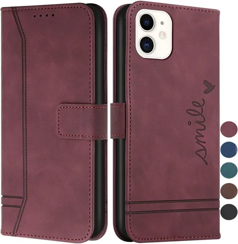 Miniatura 8 de Funda tipo cartera para iPhone 11 y iPhone 11 con tarjetero de piel, con función atril, protección completa magnética compatible con iPhone 11