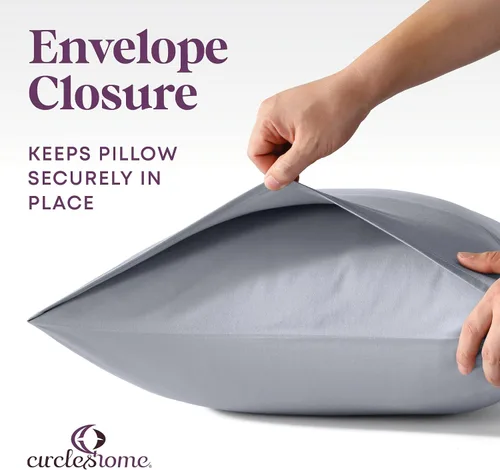 Miniatura 4 de CirclesHome Fundas de almohada de tamaño estándar, fundas de almohada de mezcla de algodón satinado, fundas de almohada suaves y cómodas, protegen