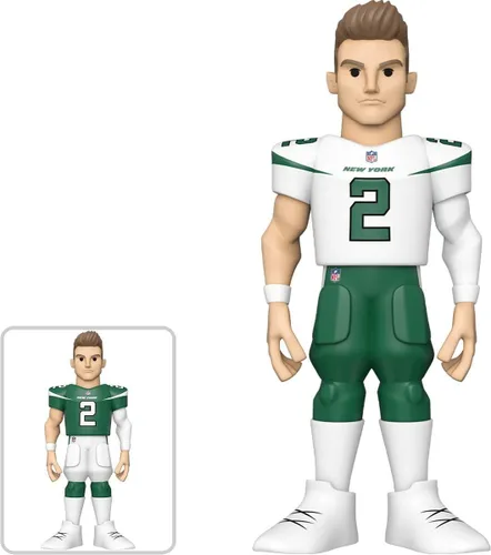 Miniatura 2 de Paquete de figuras de fútbol de Tackle Funko Pop Gold Bundle: Jugadores de equipo Zach Wilson New York + Justin Herbert Los Angeles W/ Chance of