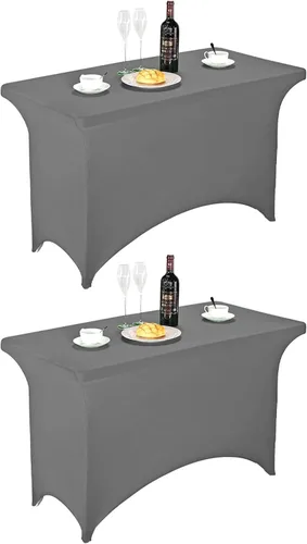 Miniatura 125 de FORLIFE - Funda de mesa de elastano, mantel ajustado de 4 pies para mesas rectangulares, funda elástica para patio, universal para bodas, banquetes