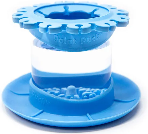 Paint Puck Ultimate Rinse Cup Limpiador de Pinceles de Pintura (Azul, Taza) – Vaso de Agua de Pintura Antiderrames y Limpiador de Pinceles con