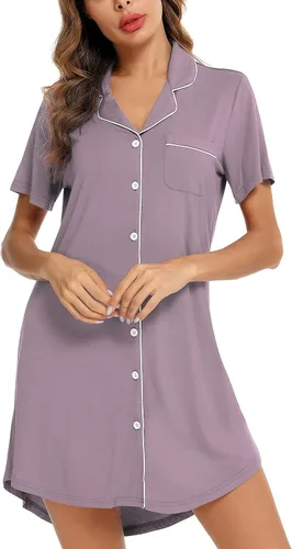 Miniatura 2 de Leikar Camisa de Dormir de Maternidad para Mujer con Mangas Largas, Pijama de Lactancia