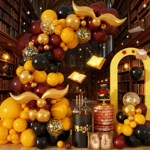 Miniatura 29 de Kit de Arco de Globos Paready Graduación 2025, 120 Piezas de Arco de Globos Graduación Negro y Dorado, Globos de Confeti Negro y Dorado Metálicos