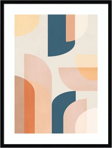 Miniatura 7 de Amanti Art Lienzo decorativo para pared, diseño geométrico retro de 41 x 31 pulgadas, por Kathrin Pienaar, arte abstracto para pared, decoración