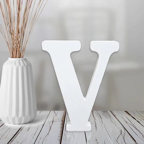 Miniatura 22 de AOCEAN Letras de madera blanca de 4 pulgadas sin terminar para decoración de pared, letras decorativas de pie en rodajas, decoración de tablero