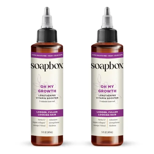 Miniatura 9 de Soapbox Oh My Growth, Tratamiento de refuerzo de vitamina alargadora para el cabello, deja el cabello más grueso, más lleno, más fuerte y saludable