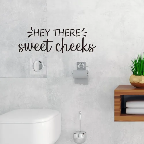 Miniatura 2 de Vancetyno Hey There Sweet Cheeks - Calcomanías de vinilo para baño, decoración de baño