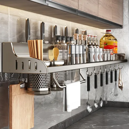 Organizador de pared multifuncional para colgar todo en uno, organizador de pared para cocina, ahorro de espacio, estante para especias de pared,