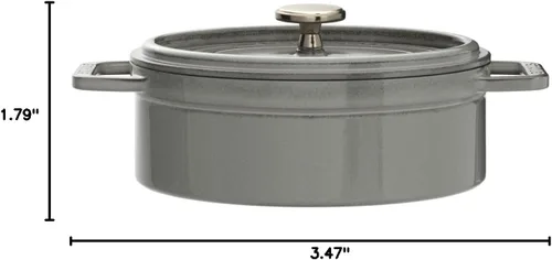 Miniatura 7 de STAUB Tostador de hierro fundido/cocotte, ovalado 6.7 in, 1 L, gris grafito
