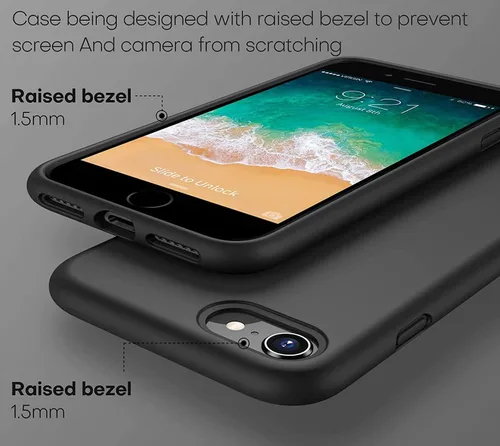 Miniatura 4 de CellEver Funda de silicona resistente para iPhone SE 2022 (3ª generación)/iPhone SE 2020 (2ª generación)/iPhone 8/7 - Protección militar contra