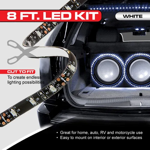 Miniatura 2 de Pilot Automotive CZ-3093W - Kit de luz LED de tira blanca de 8 pies (12 V)